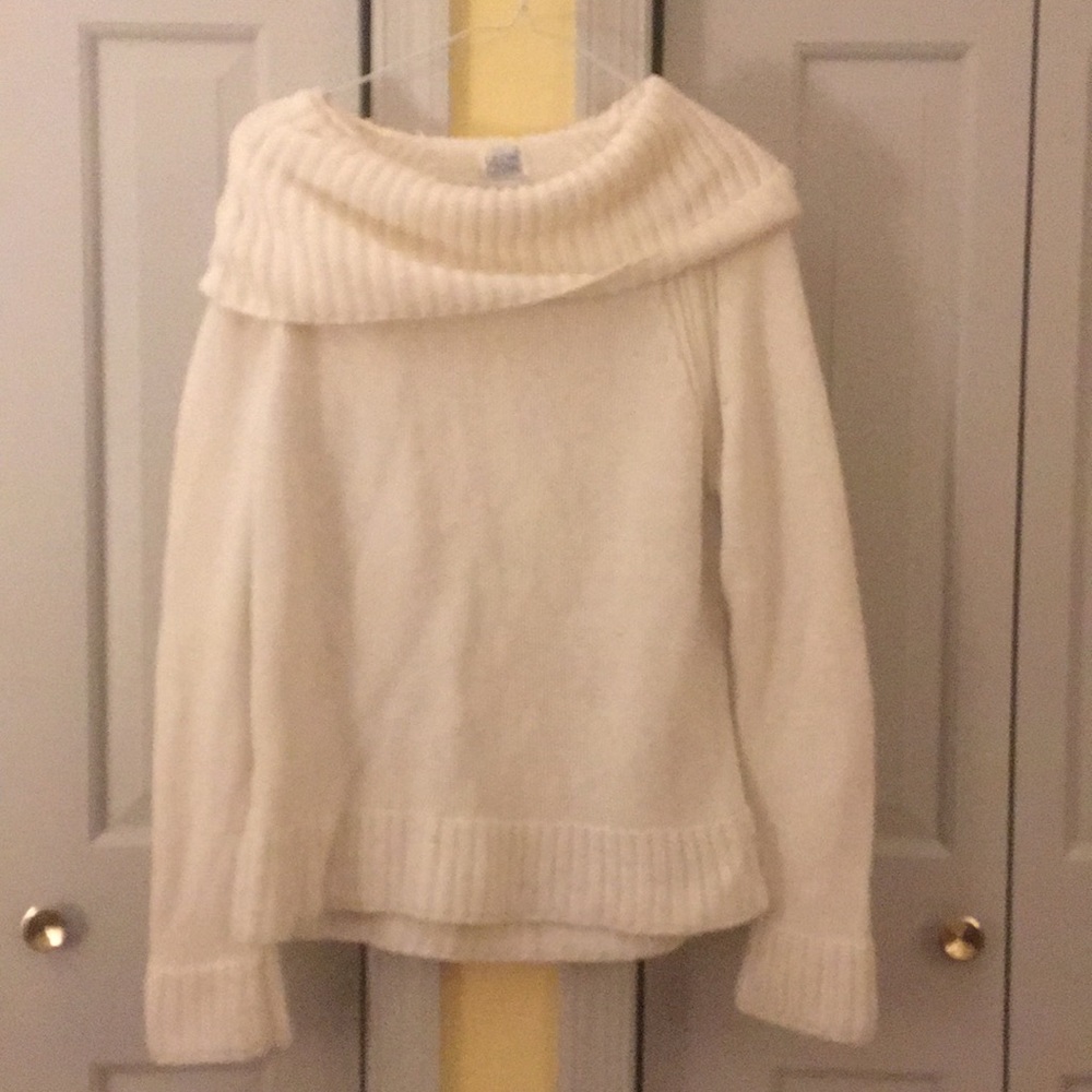 Cowl neck knit sweater